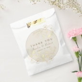 ヴィンテージ金ゴールド結婚式の引き出物バッグ フェイバーバッグ (封をした状態)