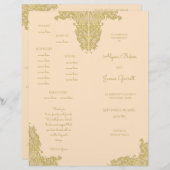 ヴィンテージ金ゴールド結婚式 プログラム (正面/裏面)