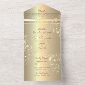 ヴィンテージ金ゴールド結婚書道 オールインワン招待状 (内側)