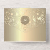 ヴィンテージ金ゴールド結婚書道 オールインワン招待状 (裏面)