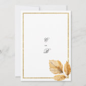 ヴィンテージ金ゴールド緑青牡丹フローラ結婚 招待状 (裏面)