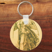 ヴィンテージ金ゴールド聖ミカエル大天使 キーホルダー (正面)