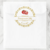 ヴィンテージ金ゴールド自家製ザクロ質ゼリーラベル ラウンドシール (バッグ)