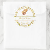 ヴィンテージ金ゴールド自家製ピーナッツバターラベル ラウンドシール (バッグ)