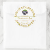 ヴィンテージ金ゴールド自家製ブラックカラントジャムラベル ラウンドシール (バッグ)