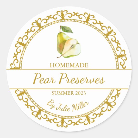 ヴィンテージ金ゴールド自家製Pearはラベルを保存 ラウンドシール (正面)