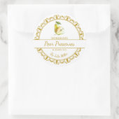 ヴィンテージ金ゴールド自家製Pearはラベルを保存 ラウンドシール (バッグ)