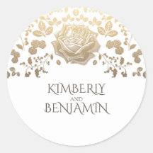 ヴィンテージ金ゴールド花白エレガントな結婚式