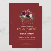 ヴィンテージ金ゴールド花花花花束 セーブザデート (正面/裏面)