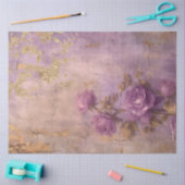 ヴィンテージ金ゴールド英語バラ深い紫金ゴールド箔 薄葉紙 (クラフト)