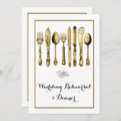 ヴィンテージ金ゴールド華美刃物 招待状 (正面/裏面)