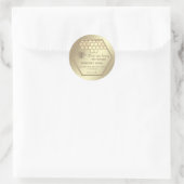 ヴィンテージ金ゴールド蜂ハニカムハチミツ ラウンドシール (バッグ)