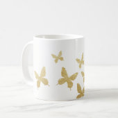 ヴィンテージ金ゴールド蝶ビジエレガントネス コーヒーマグカップ (正面左)