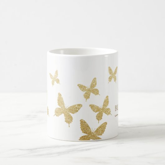 ヴィンテージ金ゴールド蝶ビジエレガントネス コーヒーマグカップ (中央)