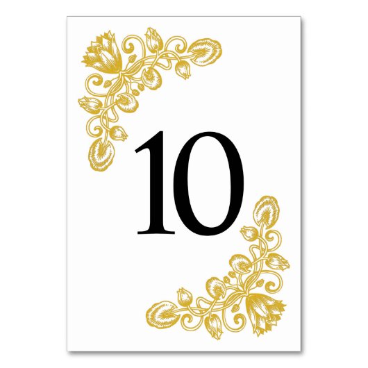 ヴィンテージ金ゴールド表10 テーブルナンバー (正面)