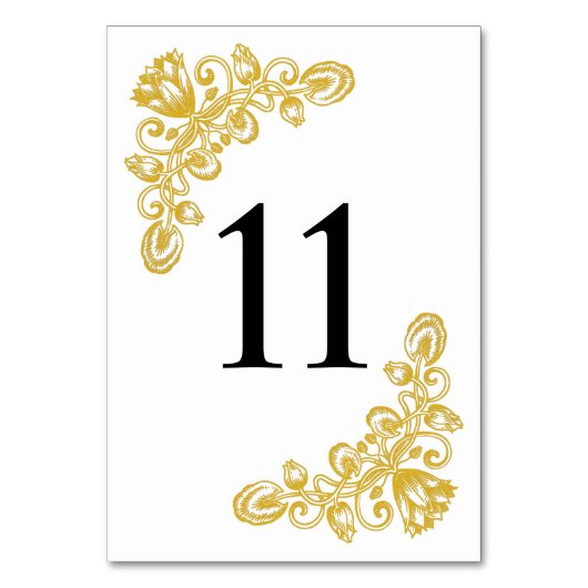 ヴィンテージ金ゴールド表11 テーブルナンバー (正面)