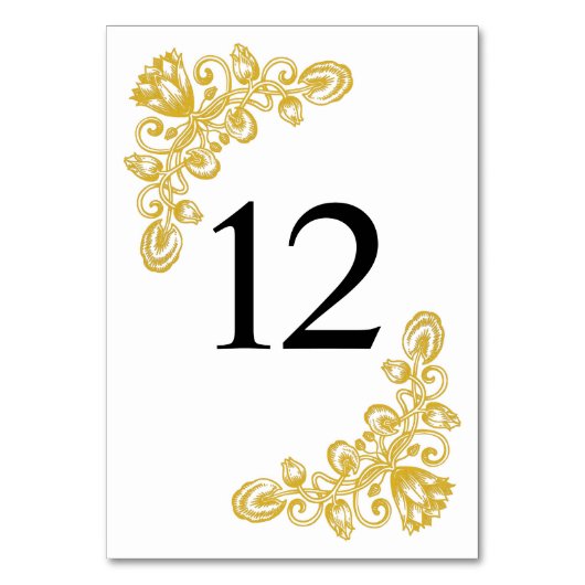 ヴィンテージ金ゴールド表12 テーブルナンバー (正面)