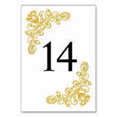 ヴィンテージ金ゴールド表14 テーブルナンバー (裏面)