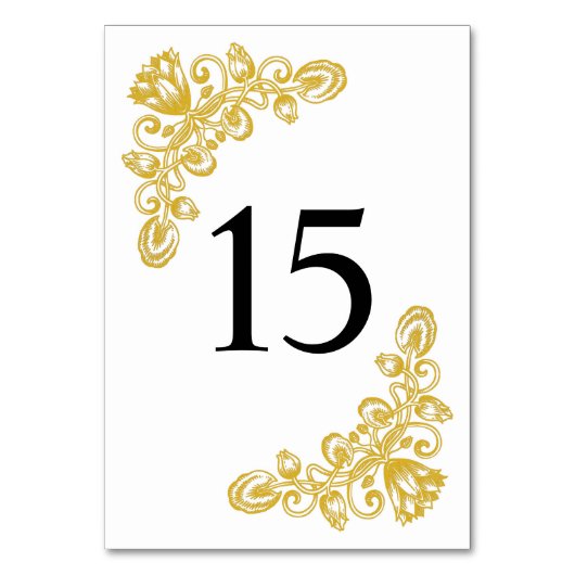 ヴィンテージ金ゴールド表15 テーブルナンバー (正面)