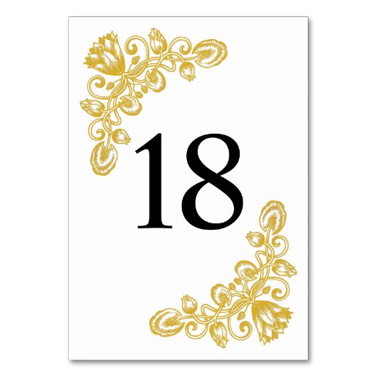 ヴィンテージ金ゴールド表18 テーブルナンバー (正面)