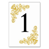 ヴィンテージ金ゴールド表1 テーブルナンバー (裏面)