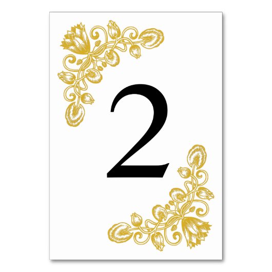 ヴィンテージ金ゴールド表2 テーブルナンバー (正面)