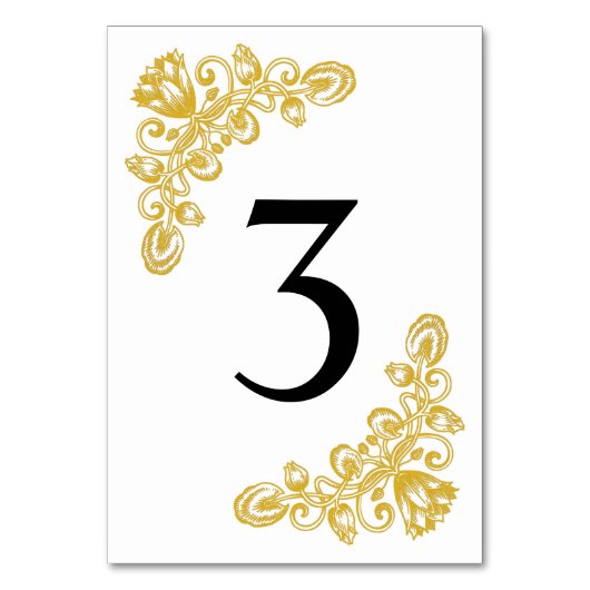 ヴィンテージ金ゴールド表3 テーブルナンバー (正面)