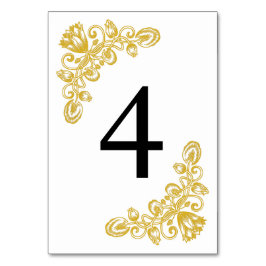 ヴィンテージ金ゴールド表4 テーブルナンバー