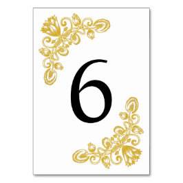 ヴィンテージ金ゴールド表6 テーブルナンバー