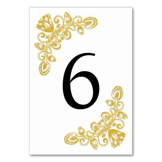 ヴィンテージ金ゴールド表6 テーブルナンバー (正面)