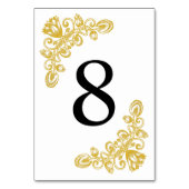 ヴィンテージ金ゴールド表8 テーブルナンバー (裏面)