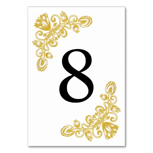 ヴィンテージ金ゴールド表8 テーブルナンバー (正面)