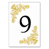 ヴィンテージ金ゴールド表9 テーブルナンバー (裏面)