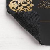 ヴィンテージ金ゴールド装飾オーナメントモノグラム マウスパッド (コーナー)