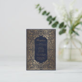 ヴィンテージ金ゴールド装飾披露宴エンクロージャカード エンクロージャーカード (スタンド正面)