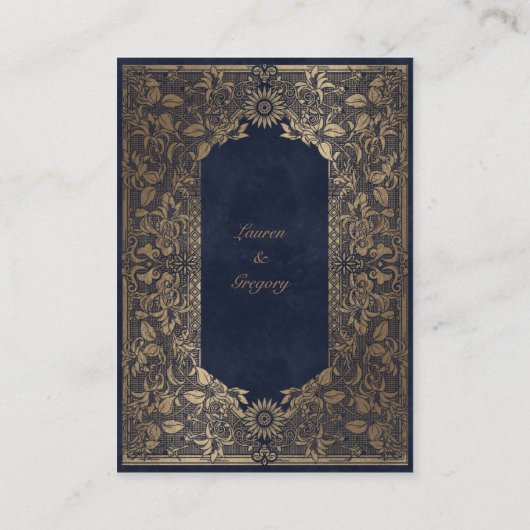 ヴィンテージ金ゴールド装飾披露宴エンクロージャカード エンクロージャーカード (裏面)