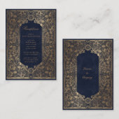 ヴィンテージ金ゴールド装飾披露宴エンクロージャカード エンクロージャーカード (正面/裏面)