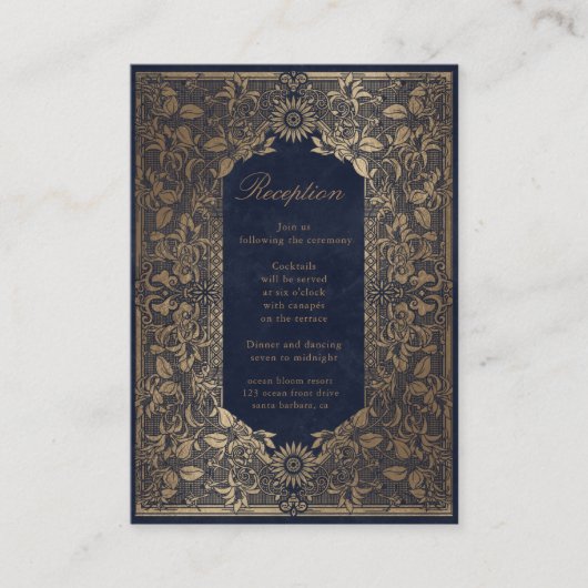 ヴィンテージ金ゴールド装飾披露宴エンクロージャカード エンクロージャーカード (正面)