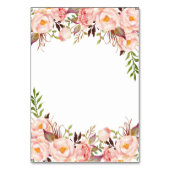 ヴィンテージ金ゴールド赤面ピンク結婚牡丹の挿入カード テーブルナンバー (裏面)