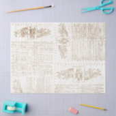 ヴィンテージ金ゴールド辞書ページの切り離し 薄葉紙 (クラフト)