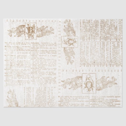 ヴィンテージ金ゴールド辞書ページの切り離し 薄葉紙 (正面)