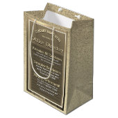 ヴィンテージ金ゴールド退職標識 ミディアムペーパーバッグ (正面アングル)