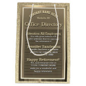 ヴィンテージ金ゴールド退職標識 ミディアムペーパーバッグ (裏面)