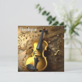 ヴィンテージ金ゴールド金ゴールドミュージカルコード、 サンキューカード (スタンド正面)