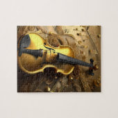 ヴィンテージ金ゴールド金ゴールドミュージカルコード、 ジグソーパズル (横)