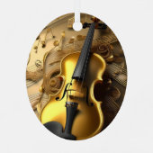 ヴィンテージ金ゴールド金ゴールドミュージカルコード、 メタルオーナメント (裏面)