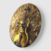 ヴィンテージ金ゴールド金ゴールドミュージカルコード、 ラージ壁時計 (傾斜)