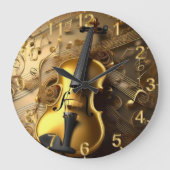 ヴィンテージ金ゴールド金ゴールドミュージカルコード、 ラージ壁時計 (正面)