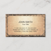 ヴィンテージ金ゴールド錆びた金属フレームスチームパンク 名刺 (裏面)