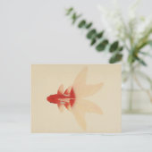 ヴィンテージ金ゴールド魚はがき ポストカード (スタンド正面)